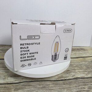 NIB FLSNT LED Retrostyle Bulb 2700K Soft White Dimmable E26 Base 12-Pack Energy